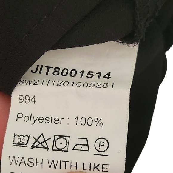 Emery Rose black long-sleeve v-neck  zip-up front blouse top - Picture 7 of 12